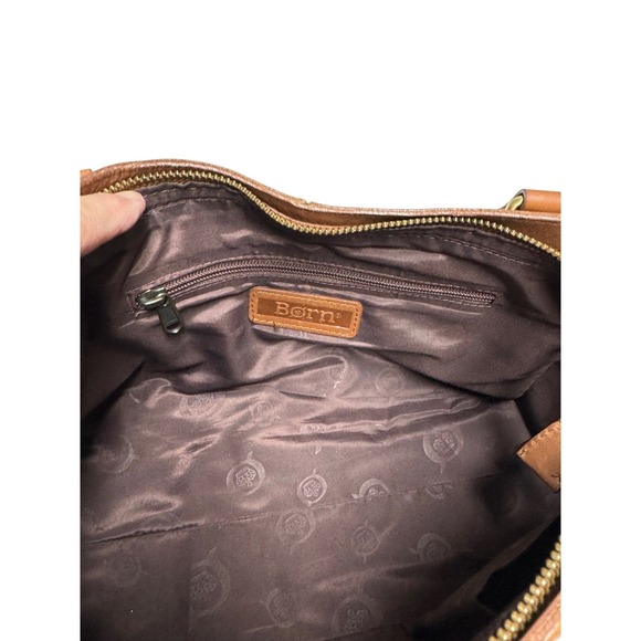 Born‎ Tan Leather Top Handle Satchel Bag - Picture 12 of 14